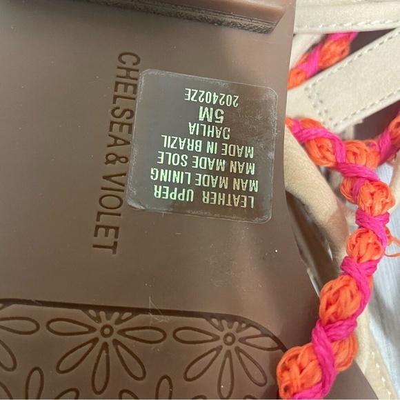 Chelsea & Violet Dahlia Leather Ankle Wrap Lace Up Strappy Sandals Size 5M $89 - Picture 6 of 8